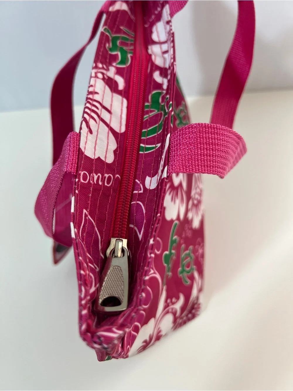 NWT American Travel Hawaii Pink Honu Turtle Floral Tote Bag Zip Pocket